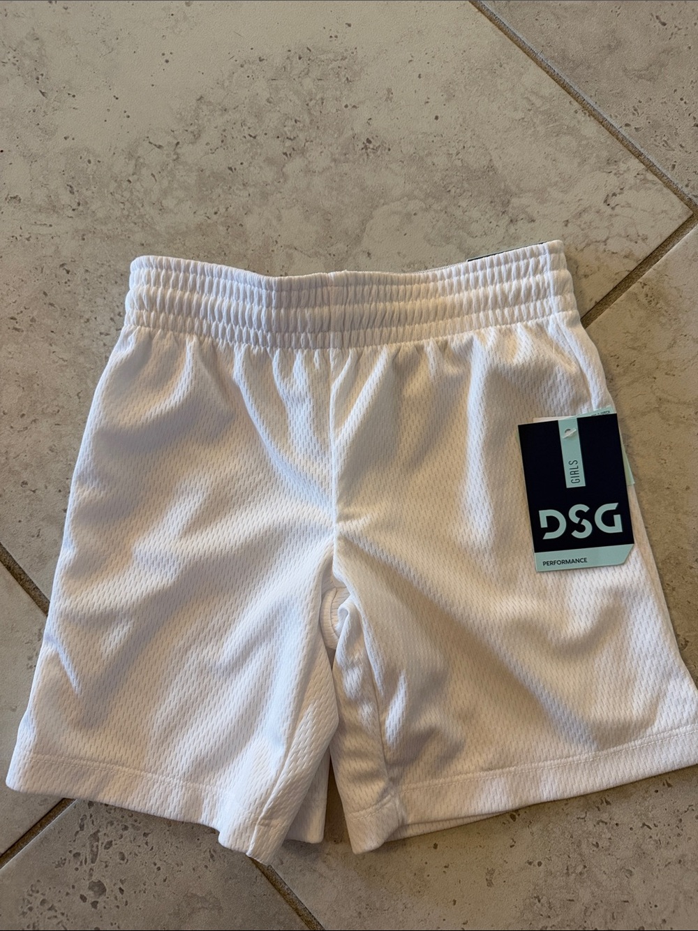DSG White Kids Athletic Mesh Shorts